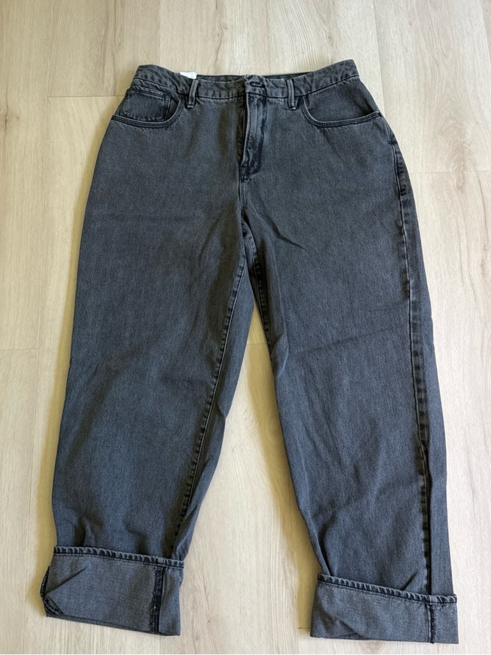 Good American Black Denim Baggy Jeans